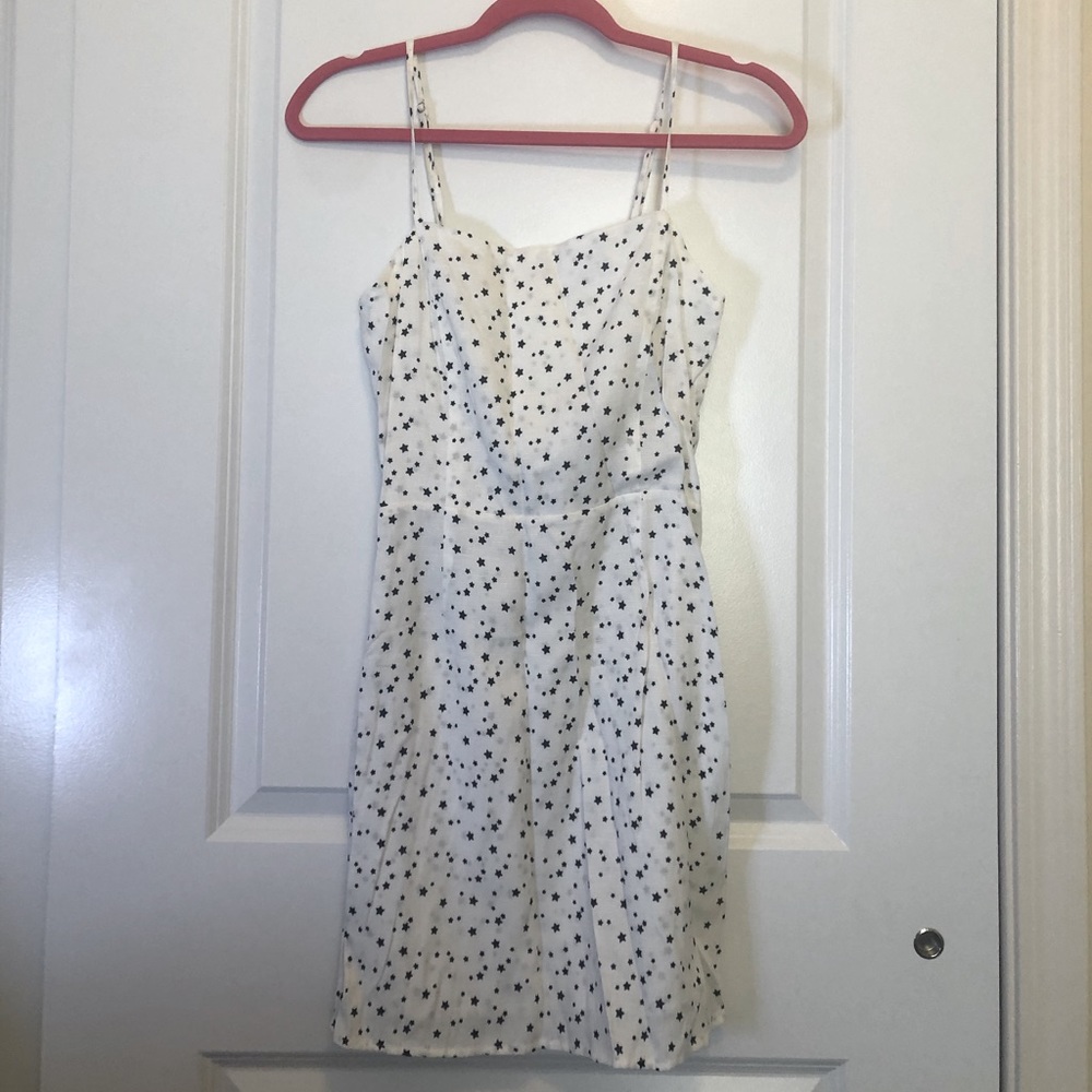 STORIA White Mini Dress with Black Stars